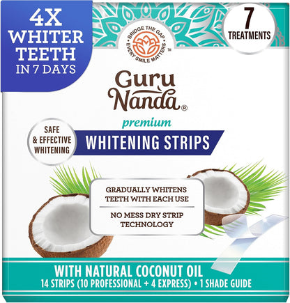 GuruNanda Tiras Blanqueadoras: Peróxido Activo, Confort de Coco