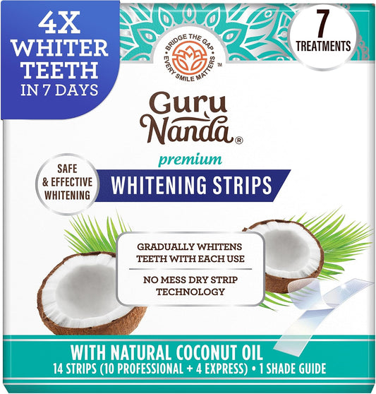GuruNanda Tiras Blanqueadoras: Peróxido Activo, Confort de Coco